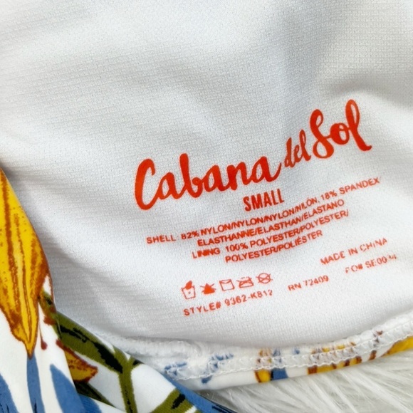 Cabana del Sol Floral Tie Off Shoulder Bikini Set Size Small - Picture 6 of 10